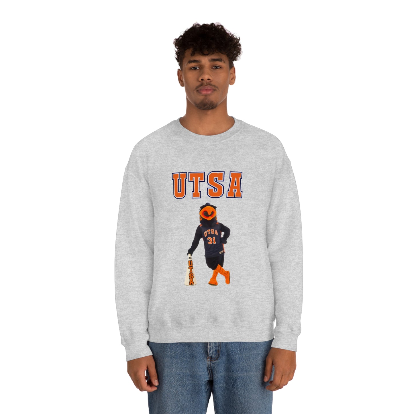 UTSA Mascot Roadrunner San Antonio Texas Unisex Heavy Blend Crewneck Sweatshirt