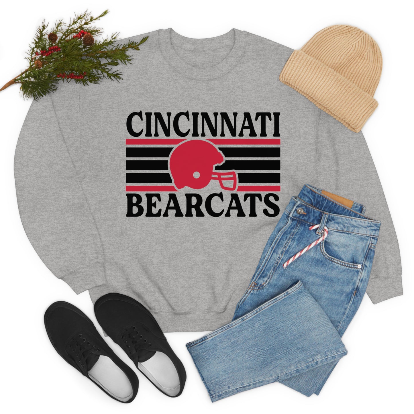 Retro Style Bearcats Football Unisex Heavy Blend Crewneck Sweatshirt