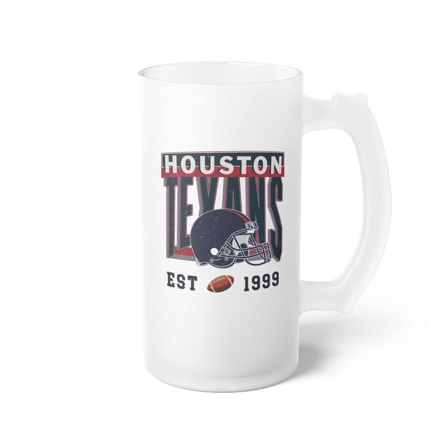 Houston Football Frosted Glass Beer Mug