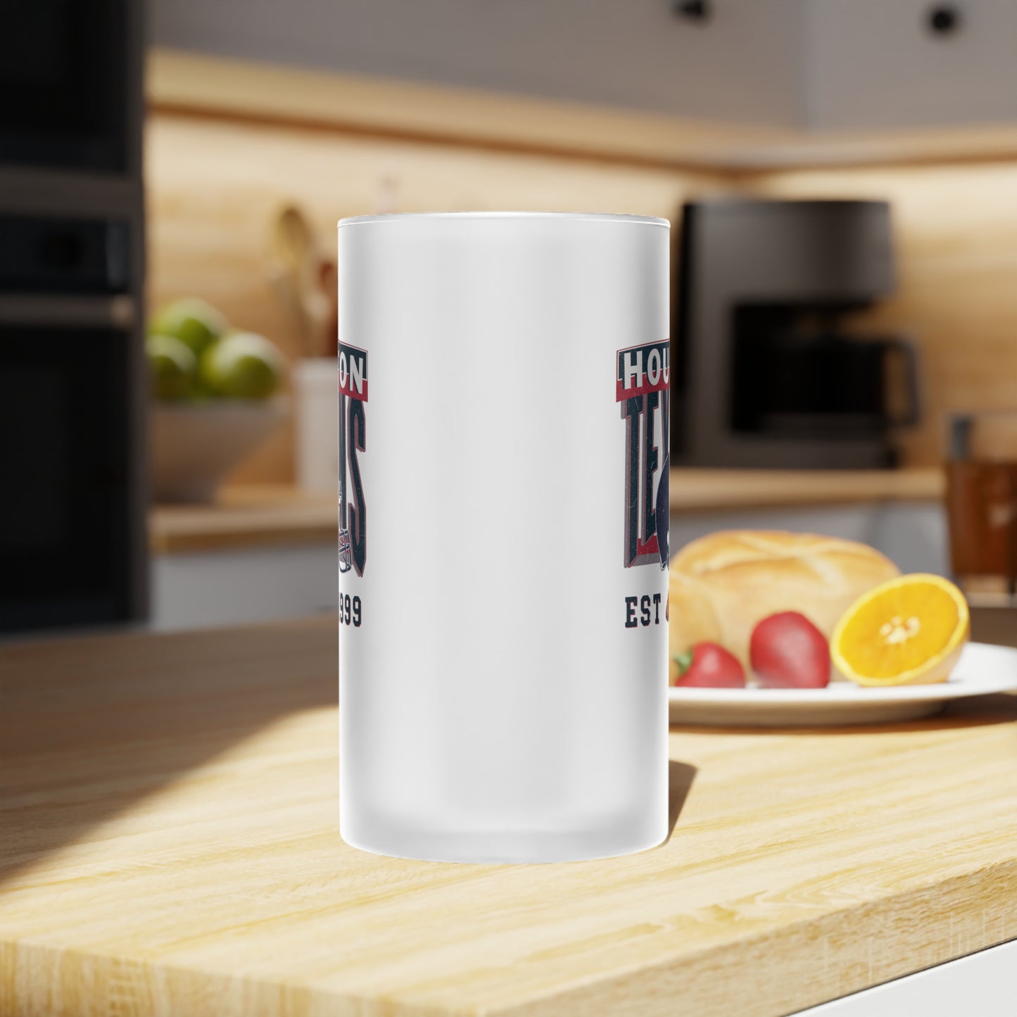 Houston Football Frosted Glass Beer Mug