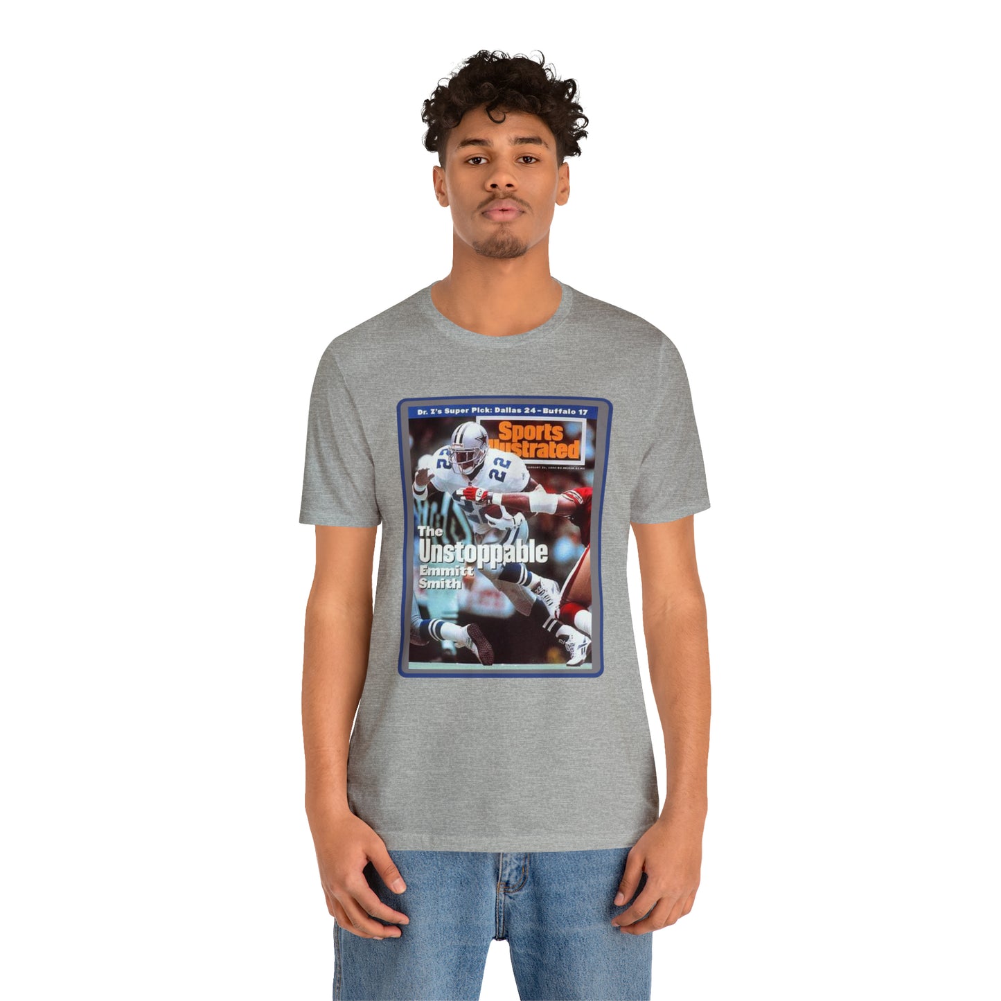 90s Throwback Dallas Cowboys Emmitt Smith v3 Sports Illustrated Magazine Unisex Jersey Short Sleeve Tee