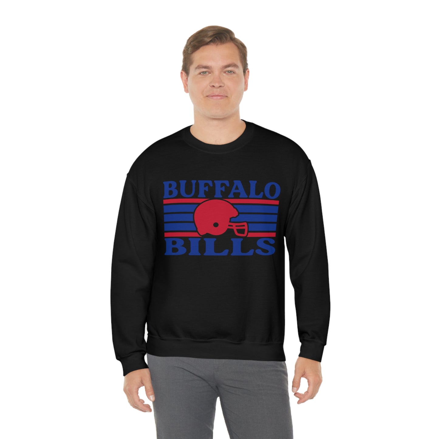 Retro Style Buffalo Football Unisex Heavy Blend Crewneck Sweatshirt