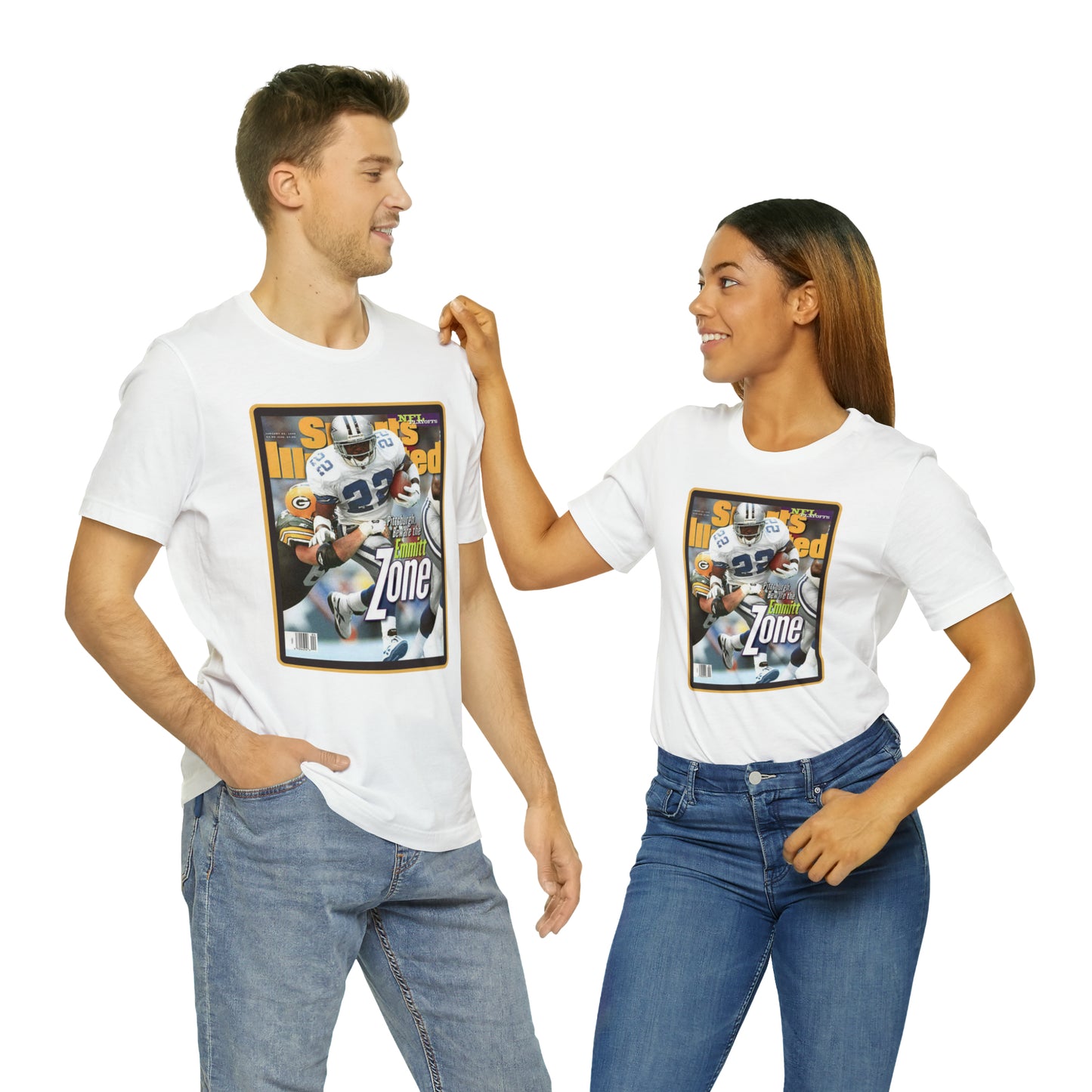 90s Throwback Dallas Cowboys Emmitt Smith Sports Illustrated Magazine Unisex Jersey Short Sleeve Tee