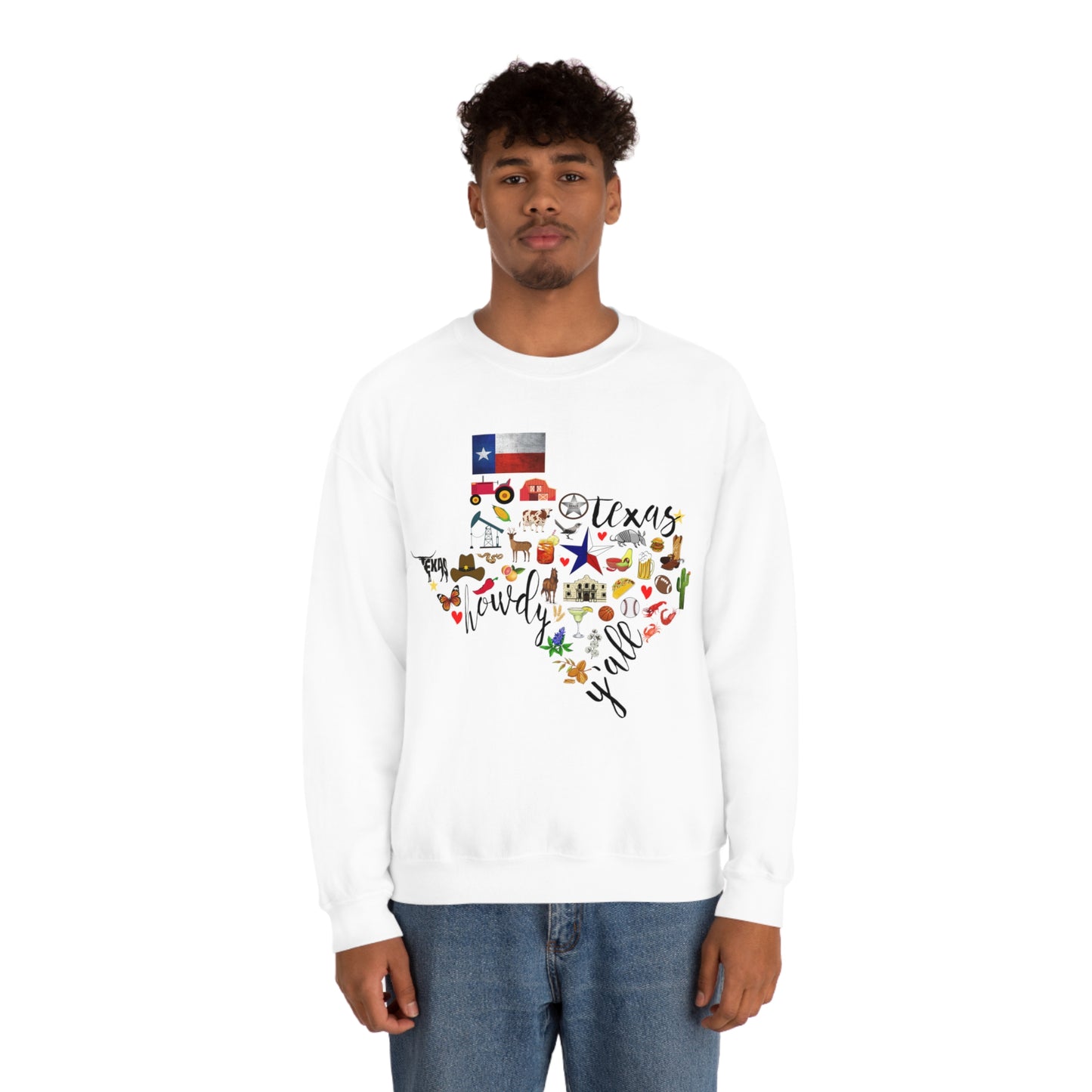 Texas Love Unisex Heavy Blend Crewneck Sweatshirt