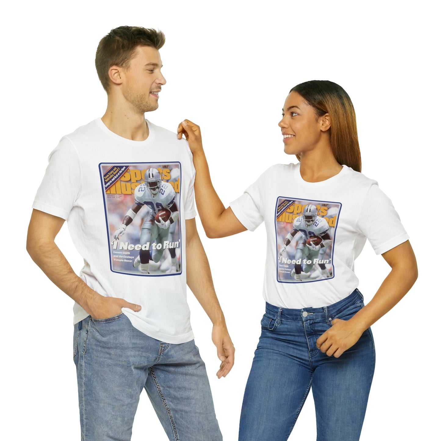 90s Throwback Dallas Cowboys Emmitt Smith v2 Sports Illustrated Magazine Unisex Jersey Short Sleeve Tee