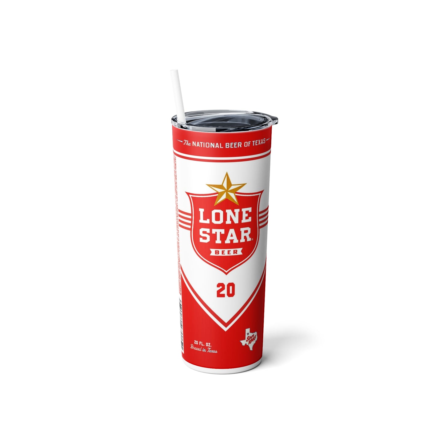 Beer Inspired Skinny Steel Tumbler with Straw, 20oz