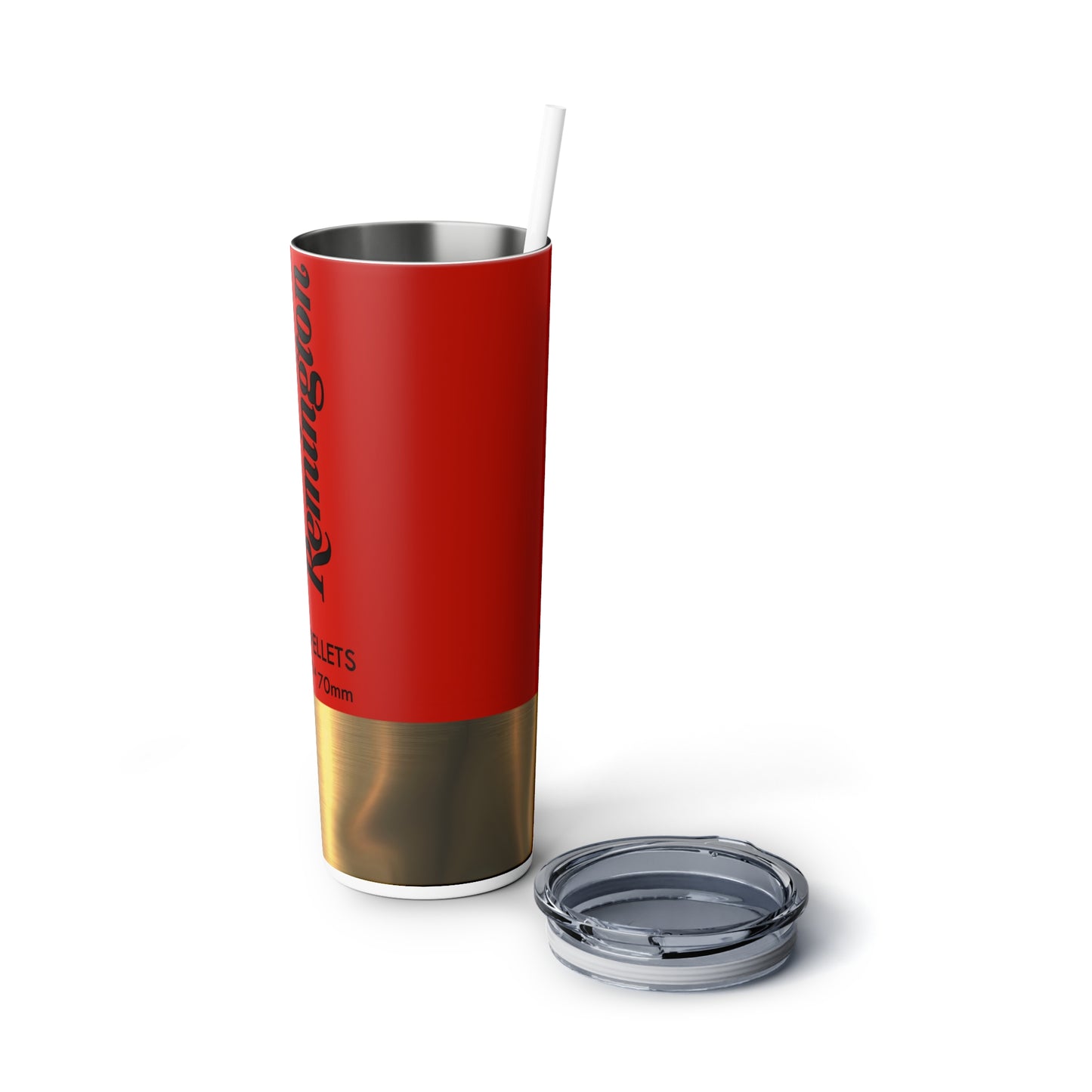 Remington Shotgun Shell Red Skinny Steel Tumbler with Straw, 20oz