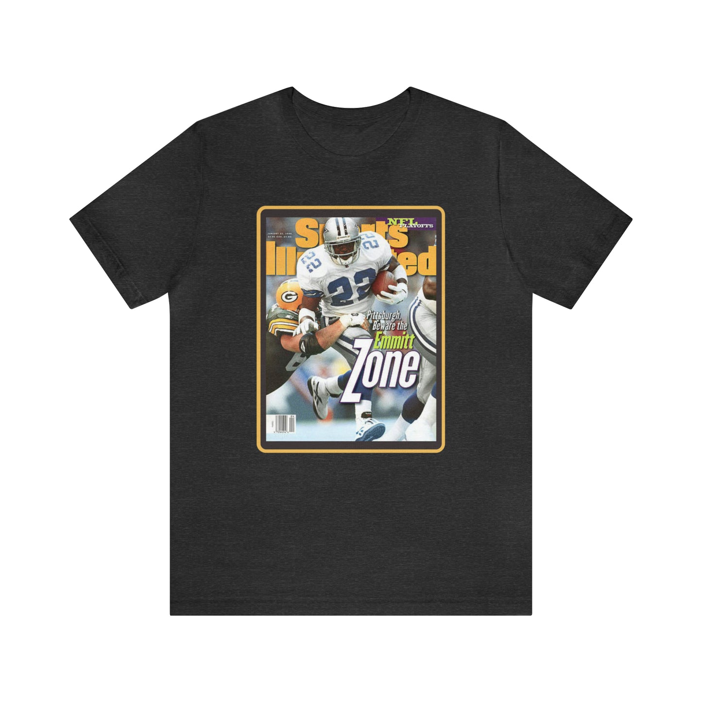 90s Throwback Dallas Cowboys Emmitt Smith Sports Illustrated Magazine Unisex Jersey Short Sleeve Tee