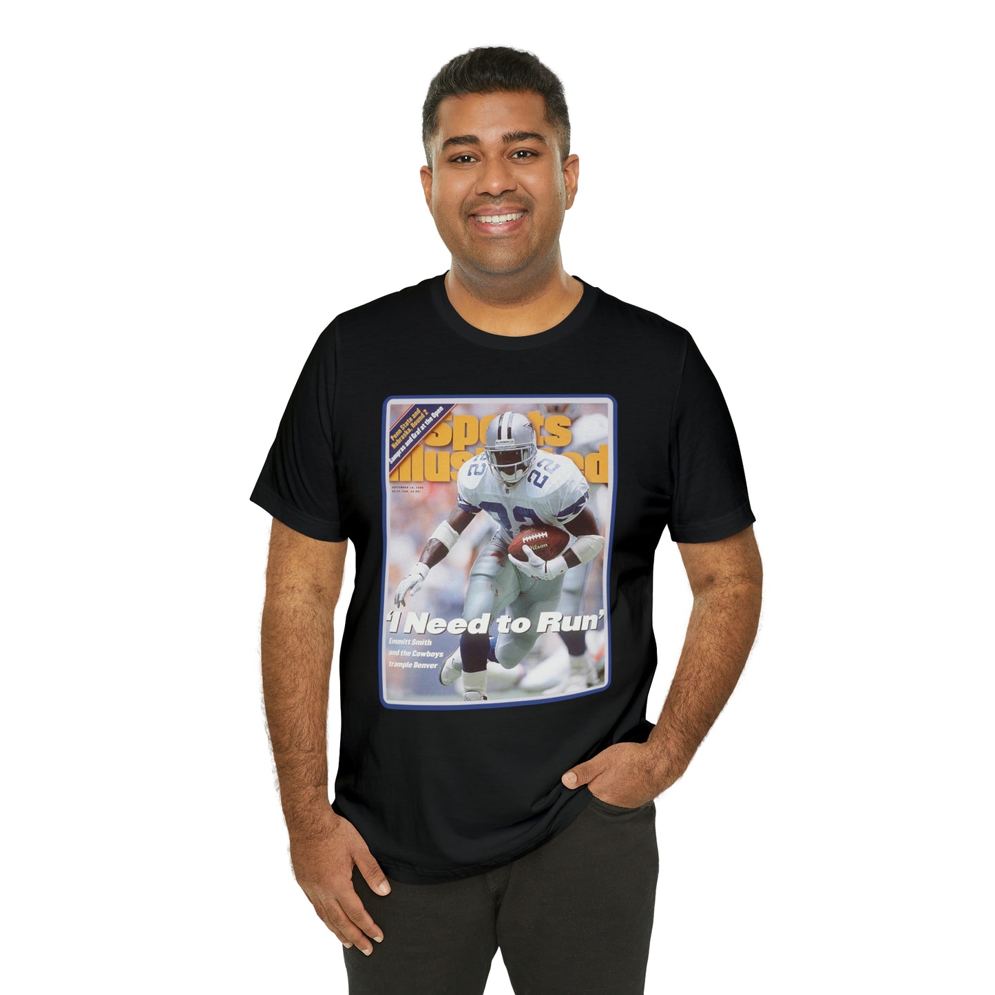 90s Throwback Dallas Cowboys Emmitt Smith v2 Sports Illustrated Magazine Unisex Jersey Short Sleeve Tee