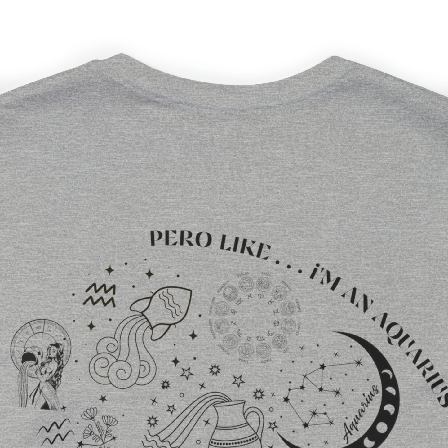 Zodiac Aquarius - Astrology Unisex Jersey Short Sleeve Tee Front/Back Print