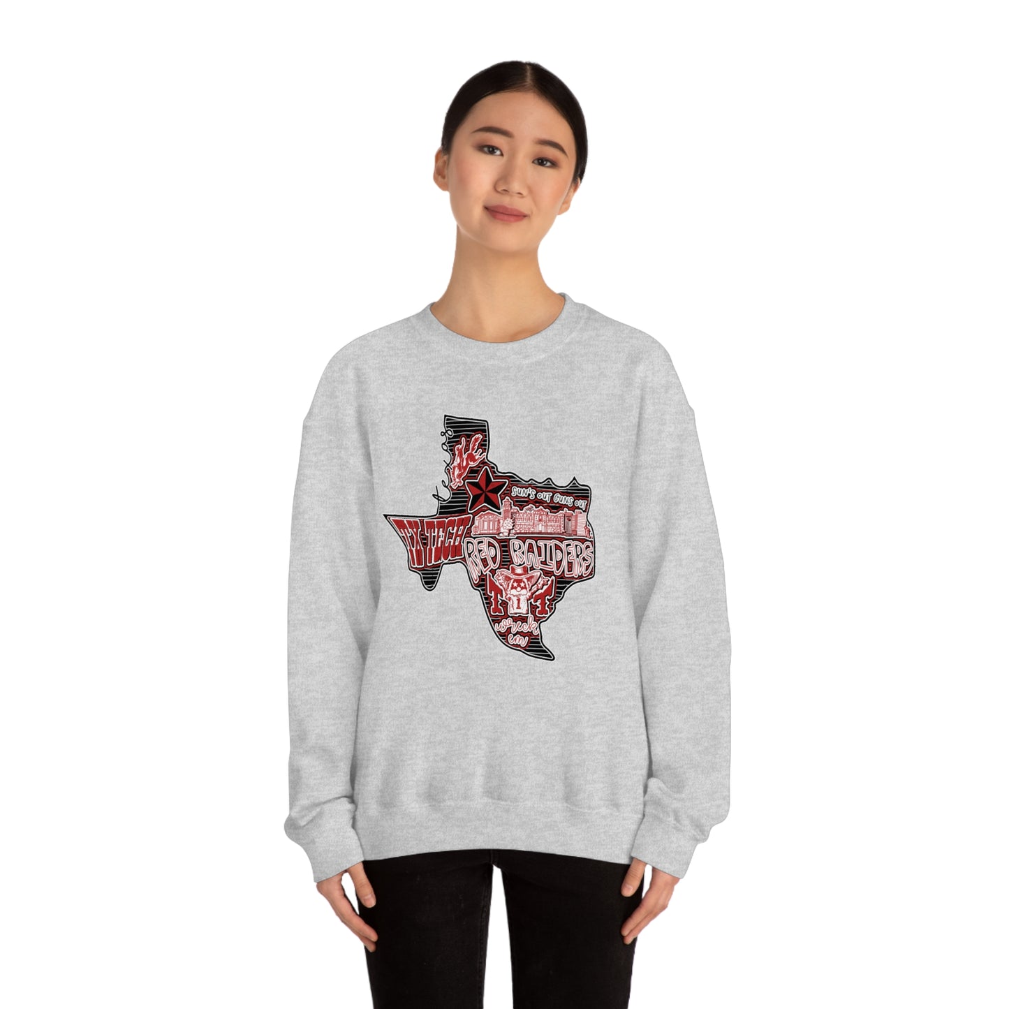 Texas Tech Lubbock Football Unisex Heavy Blend Crewneck Sweatshirt