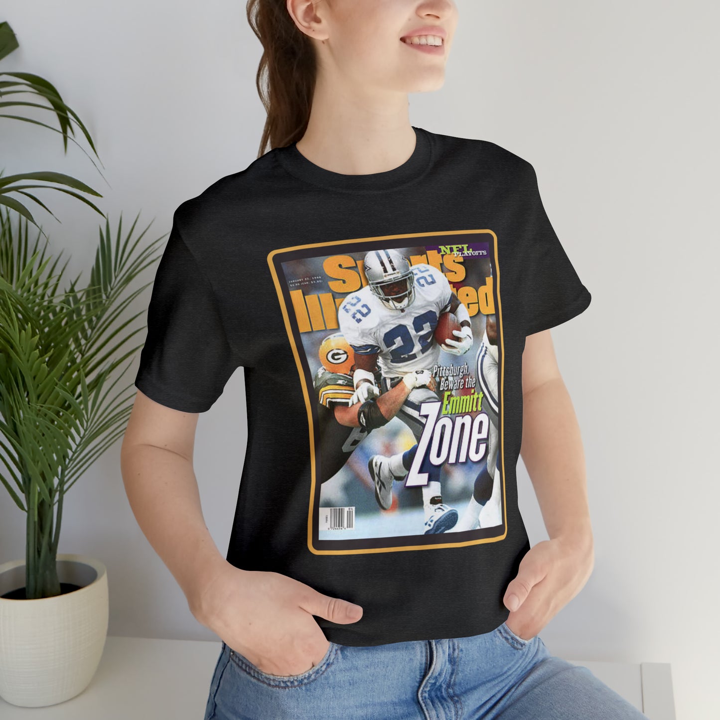 90s Throwback Dallas Cowboys Emmitt Smith Sports Illustrated Magazine Unisex Jersey Short Sleeve Tee