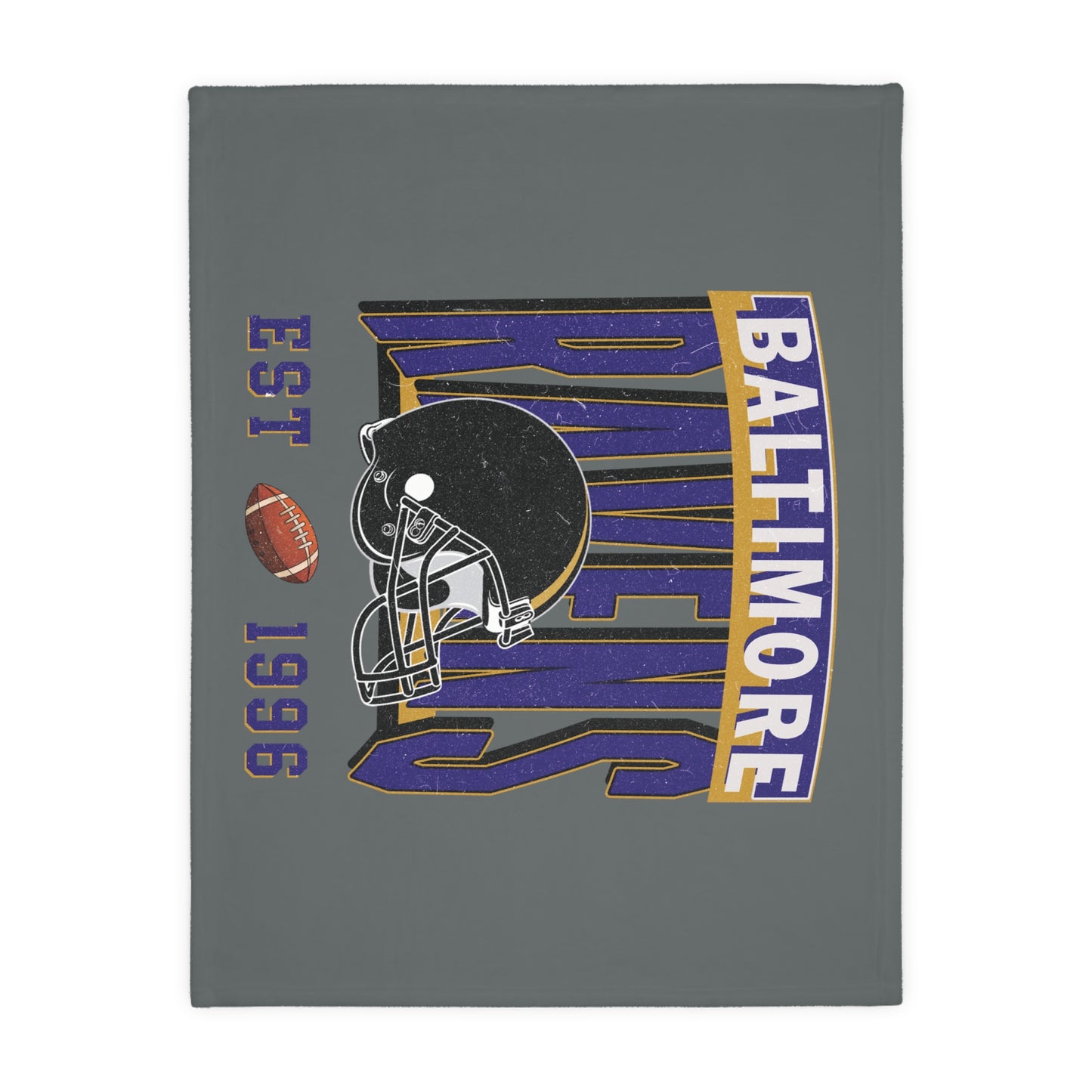 Baltimore Football Velveteen Minky Throw Blanket