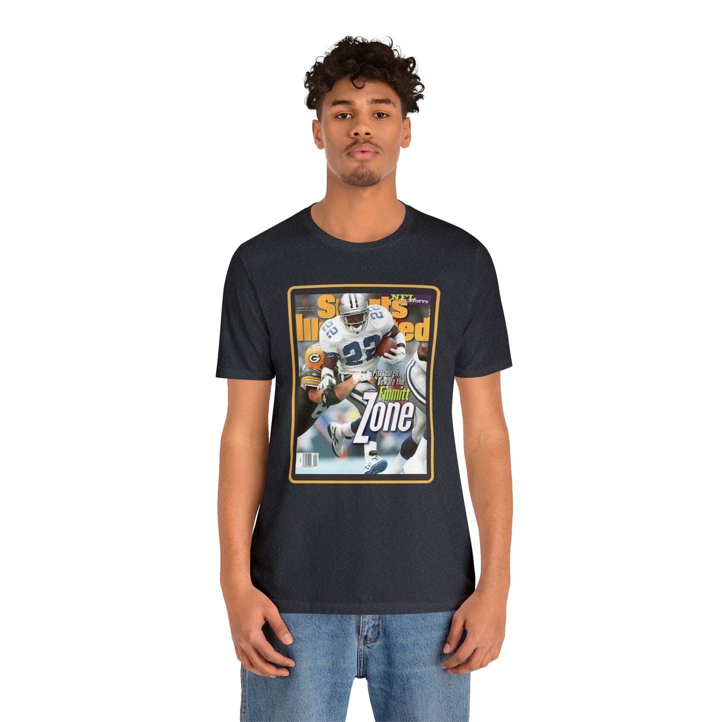 90s Throwback Dallas Cowboys Emmitt Smith Sports Illustrated Magazine Unisex Jersey Short Sleeve Tee