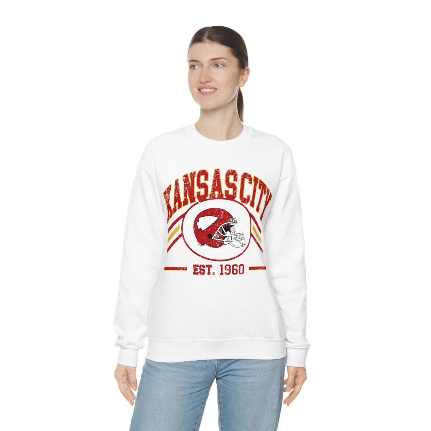Kansas City Football Unisex Heavy Blend Crewneck Sweatshirt