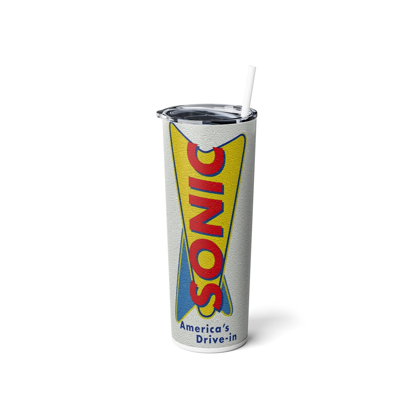 Fast Food Inspired Skinny Steel Tumbler with Straw, 20oz