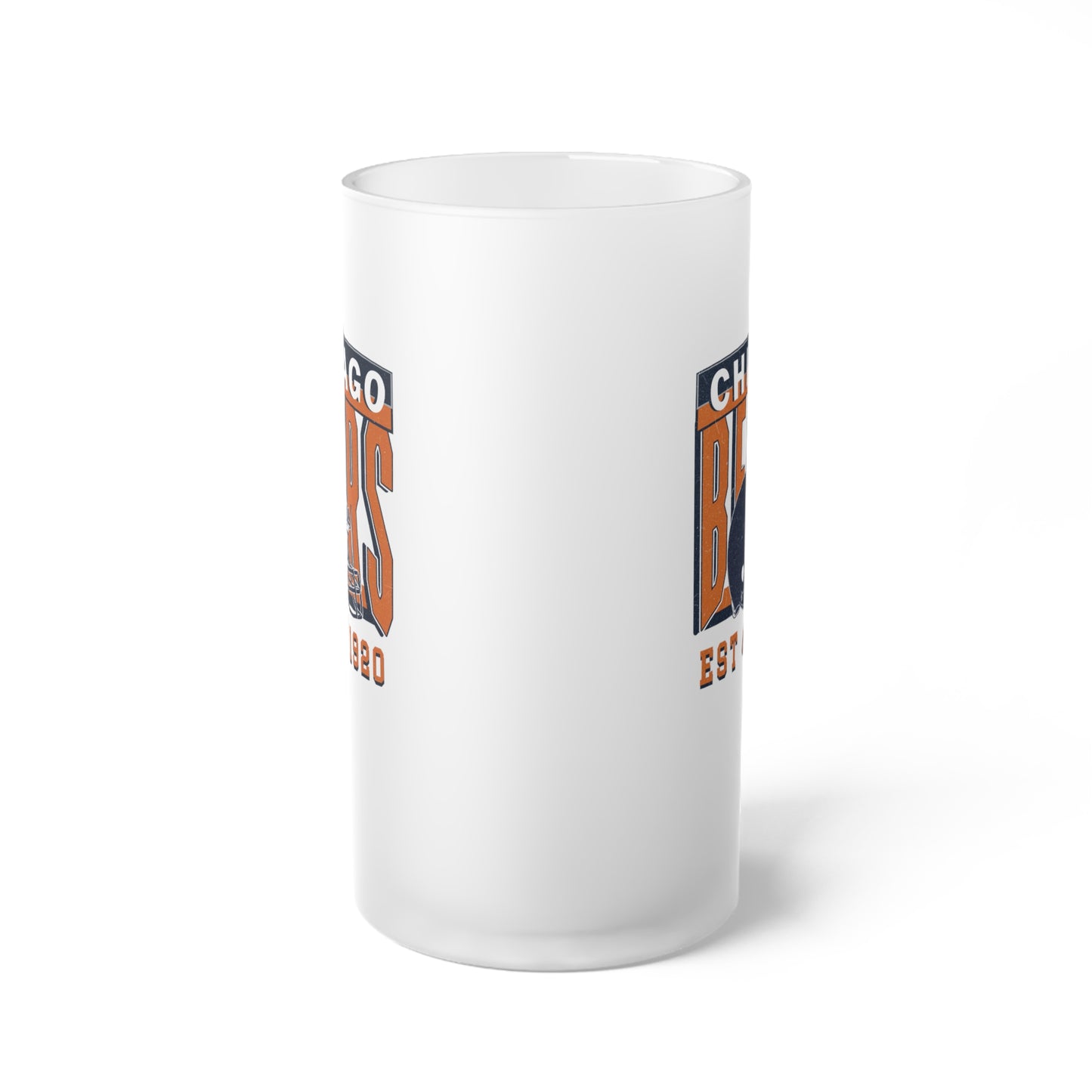 Chicago Football Frosted Glass Beer Mug