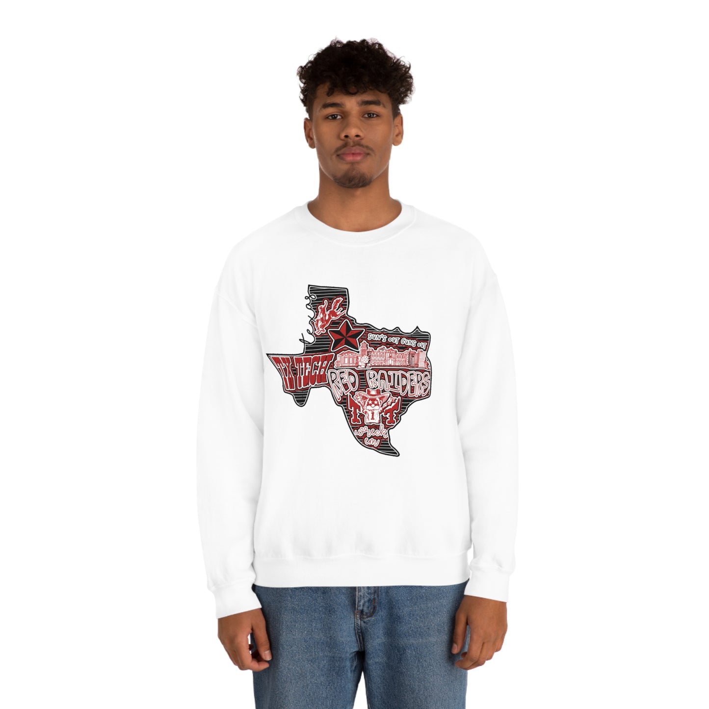 Texas Tech Lubbock Football Unisex Heavy Blend Crewneck Sweatshirt