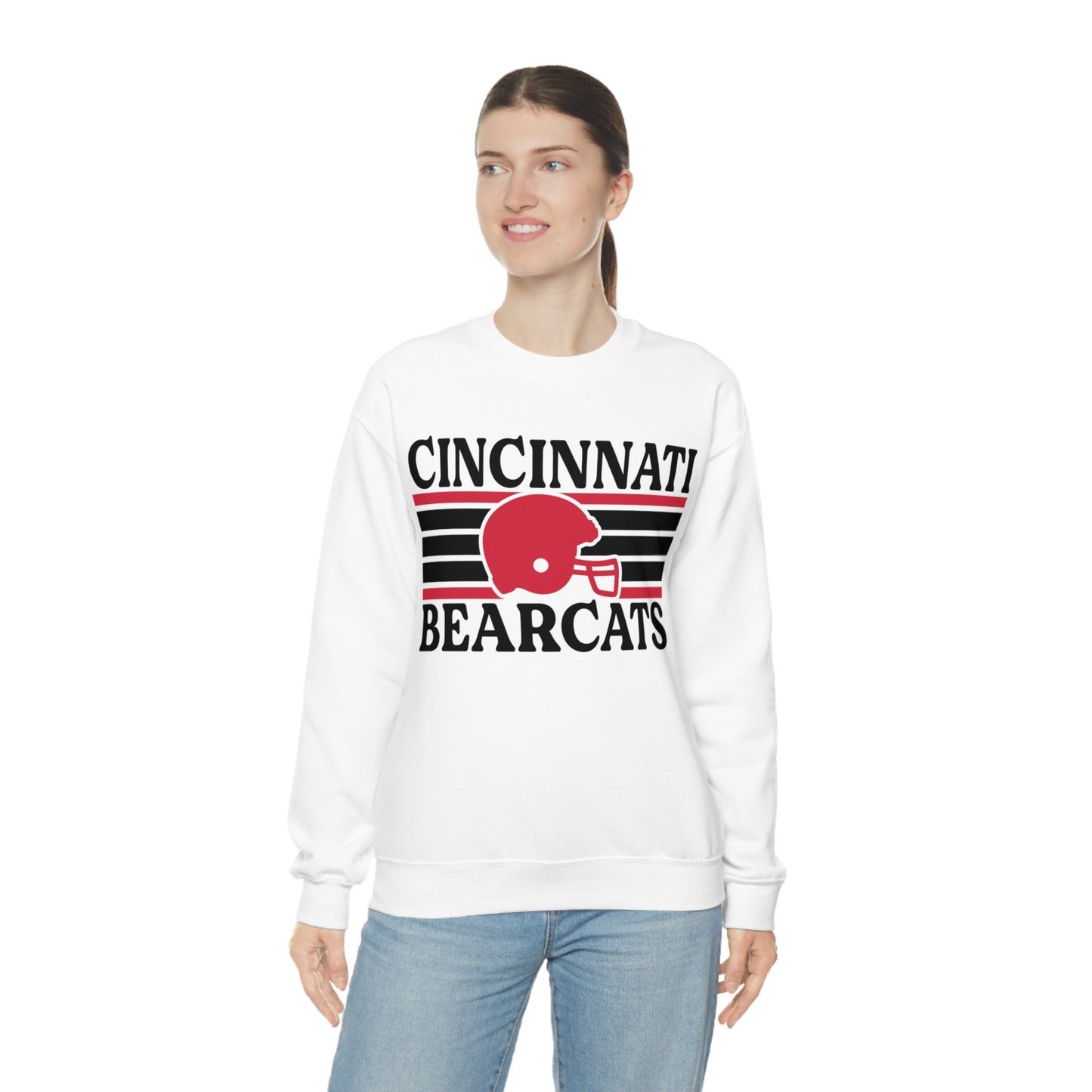 Retro Style Bearcats Football Unisex Heavy Blend Crewneck Sweatshirt