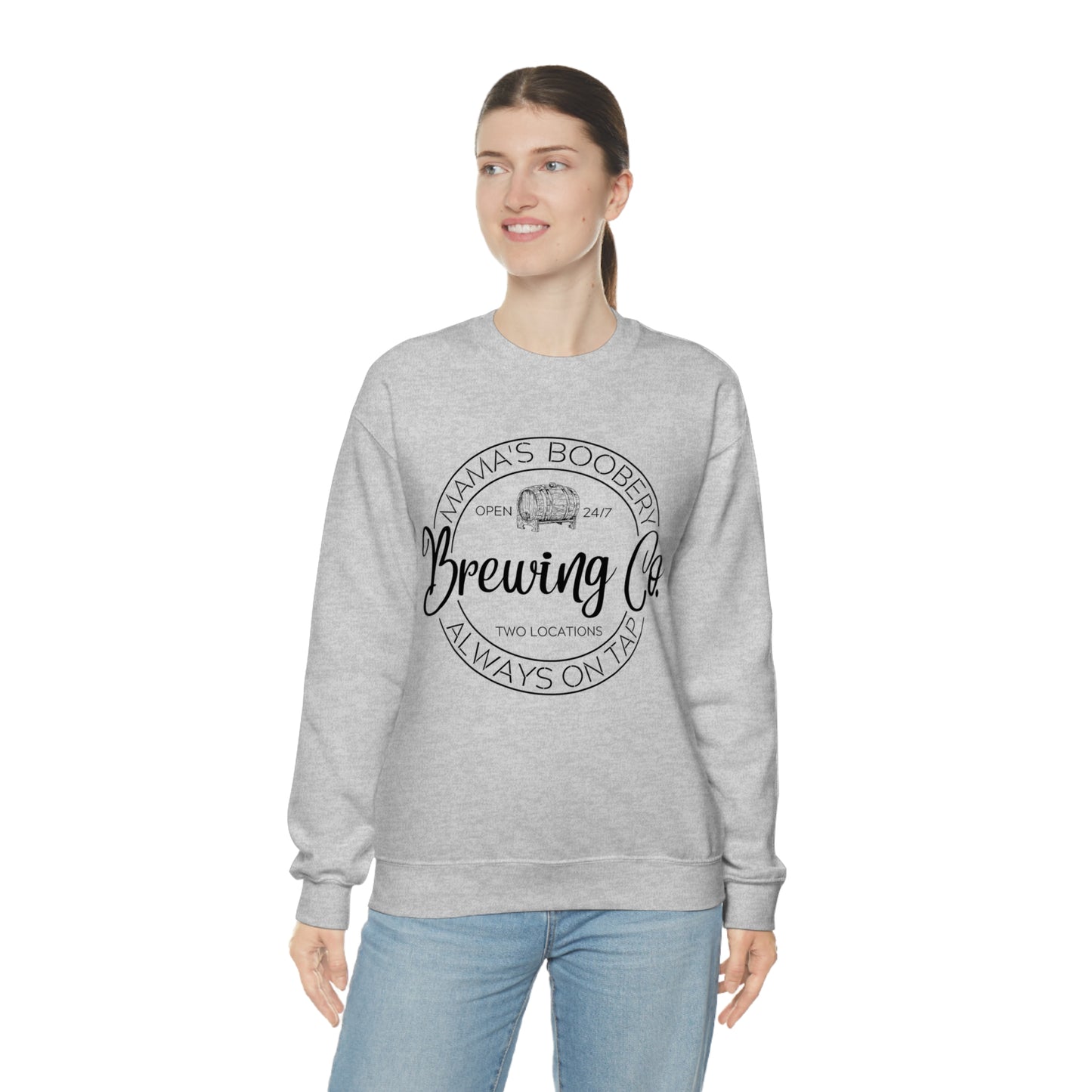 Moms Boobery Brewery Unisex DryBlend® Crewneck Sweatshirt