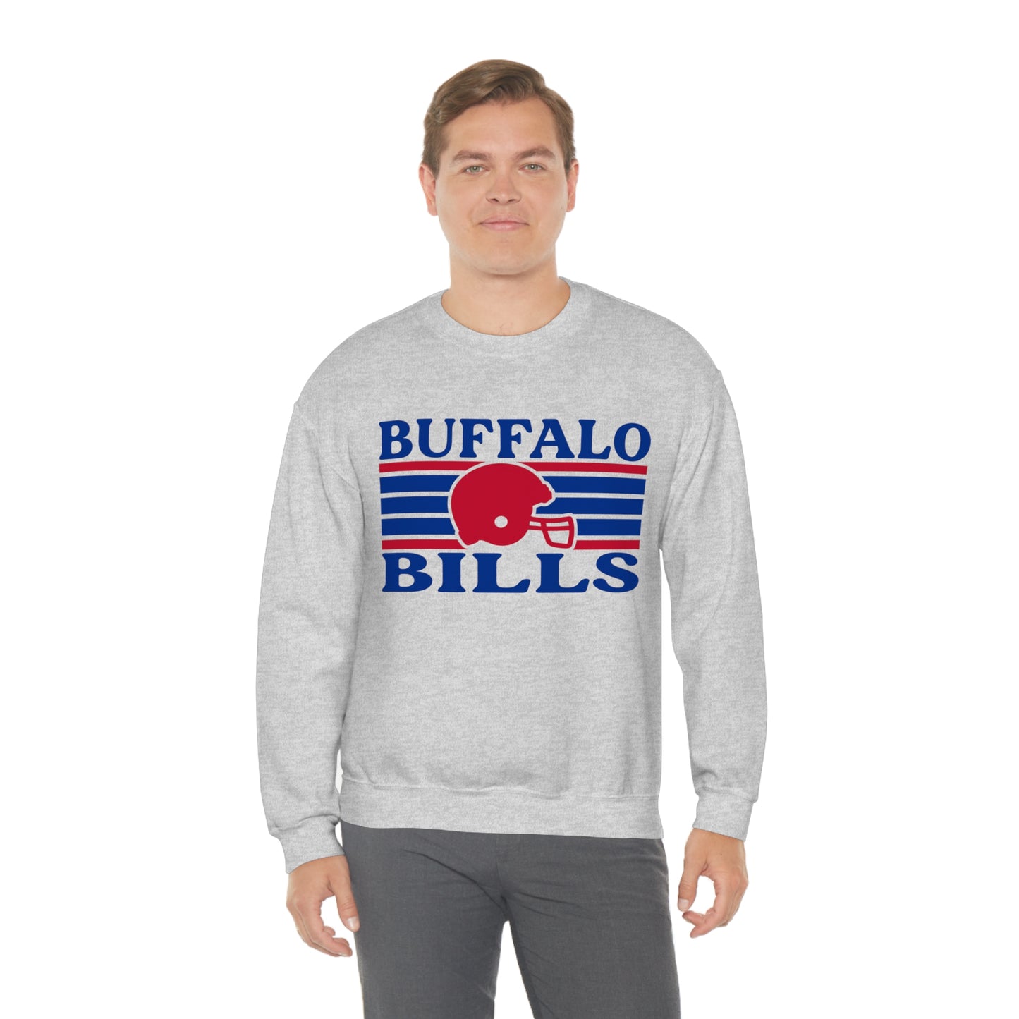 Retro Style Buffalo Football Unisex Heavy Blend Crewneck Sweatshirt