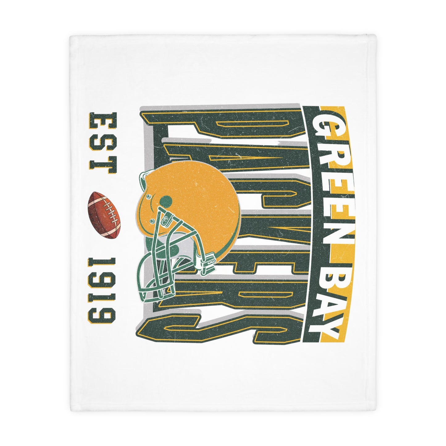 Green Bay Football Velveteen Minky Throw Blanket
