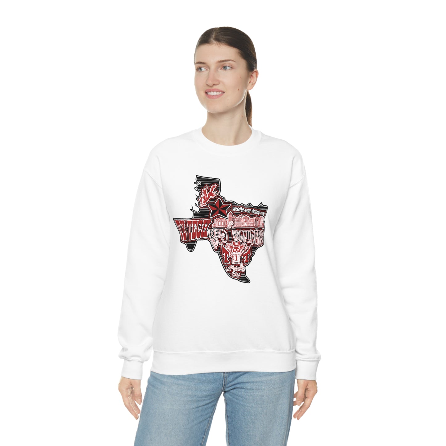 Texas Tech Lubbock Football Unisex Heavy Blend Crewneck Sweatshirt