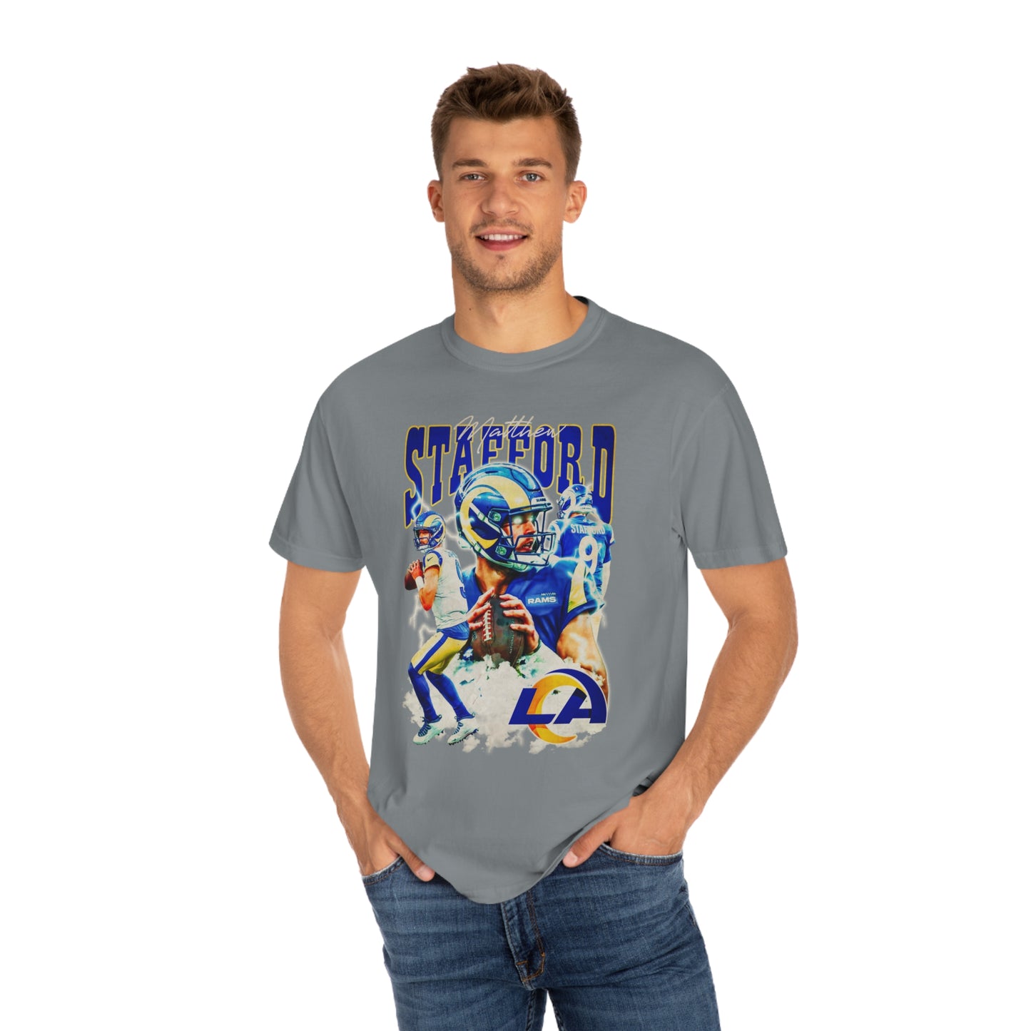 Stafford Rams Football Unisex Garment-Dyed T-shirt
