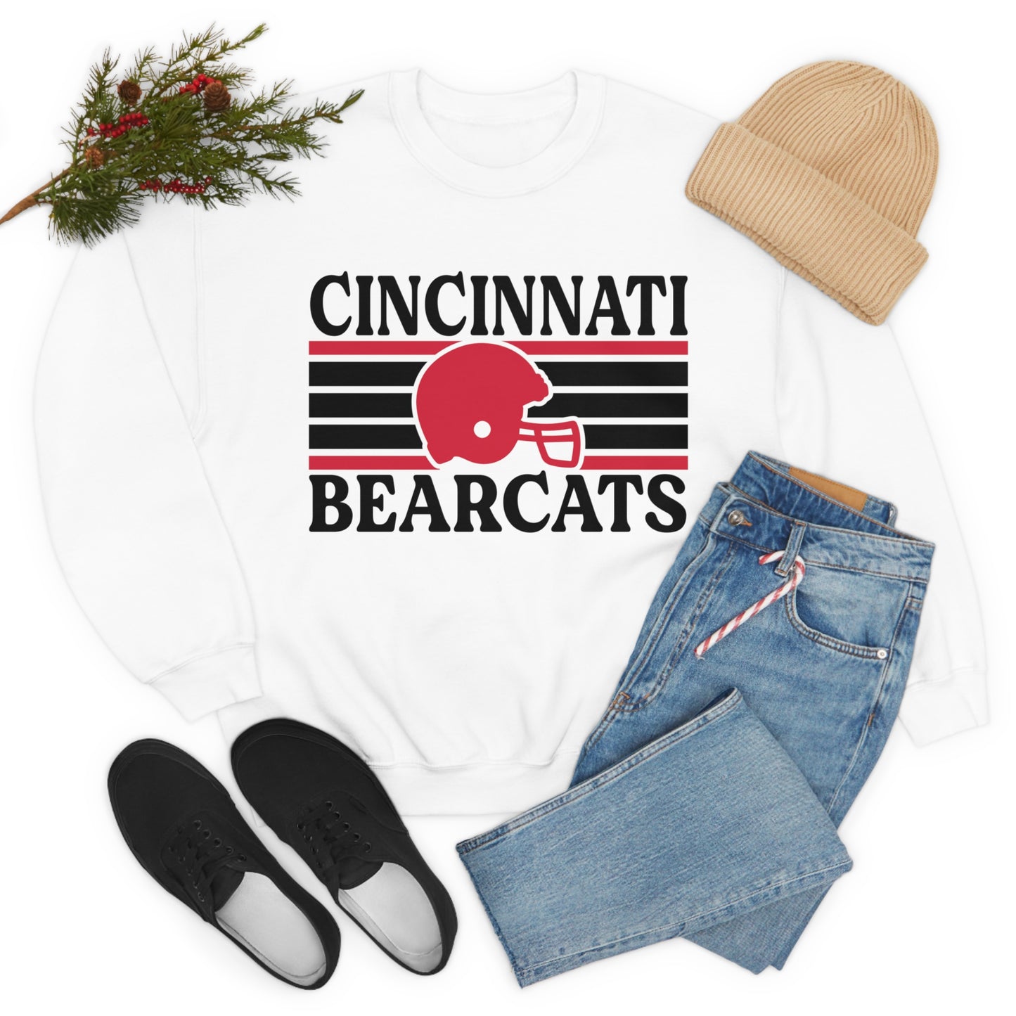 Retro Style Bearcats Football Unisex Heavy Blend Crewneck Sweatshirt
