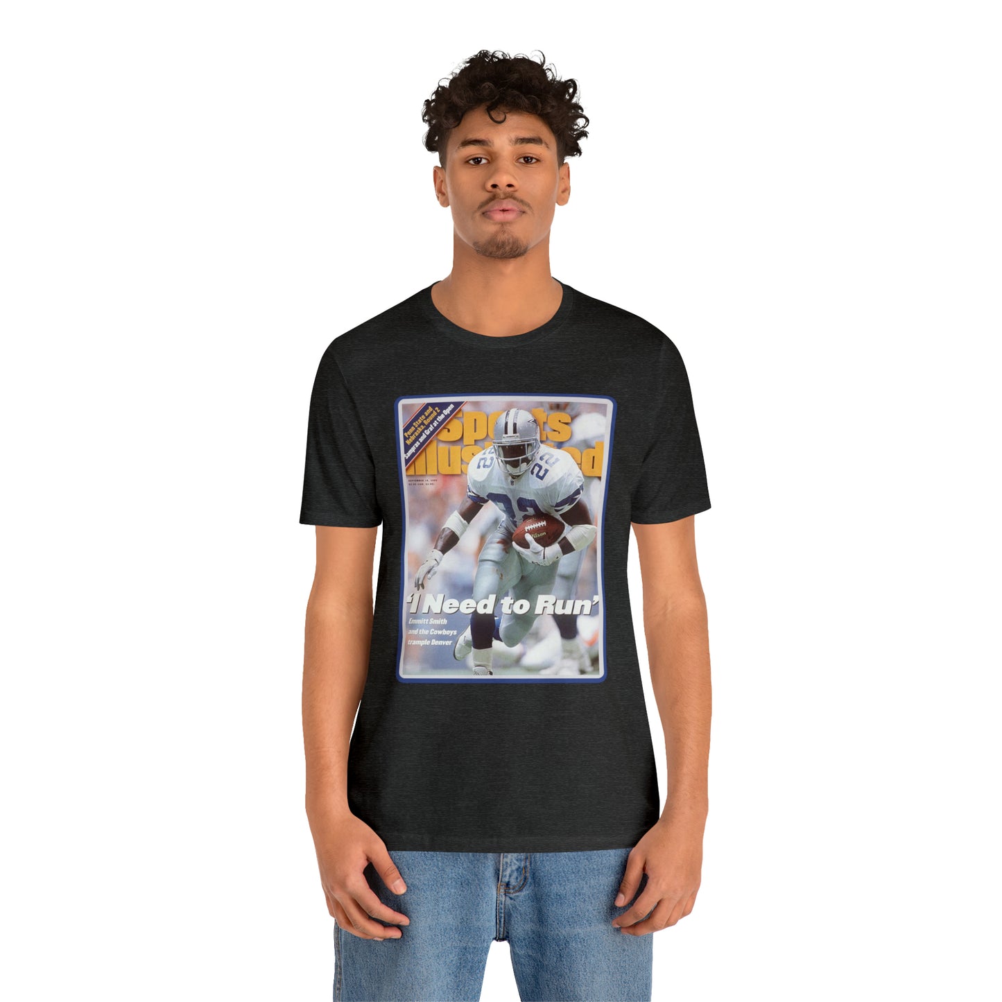 90s Throwback Dallas Cowboys Emmitt Smith v2 Sports Illustrated Magazine Unisex Jersey Short Sleeve Tee