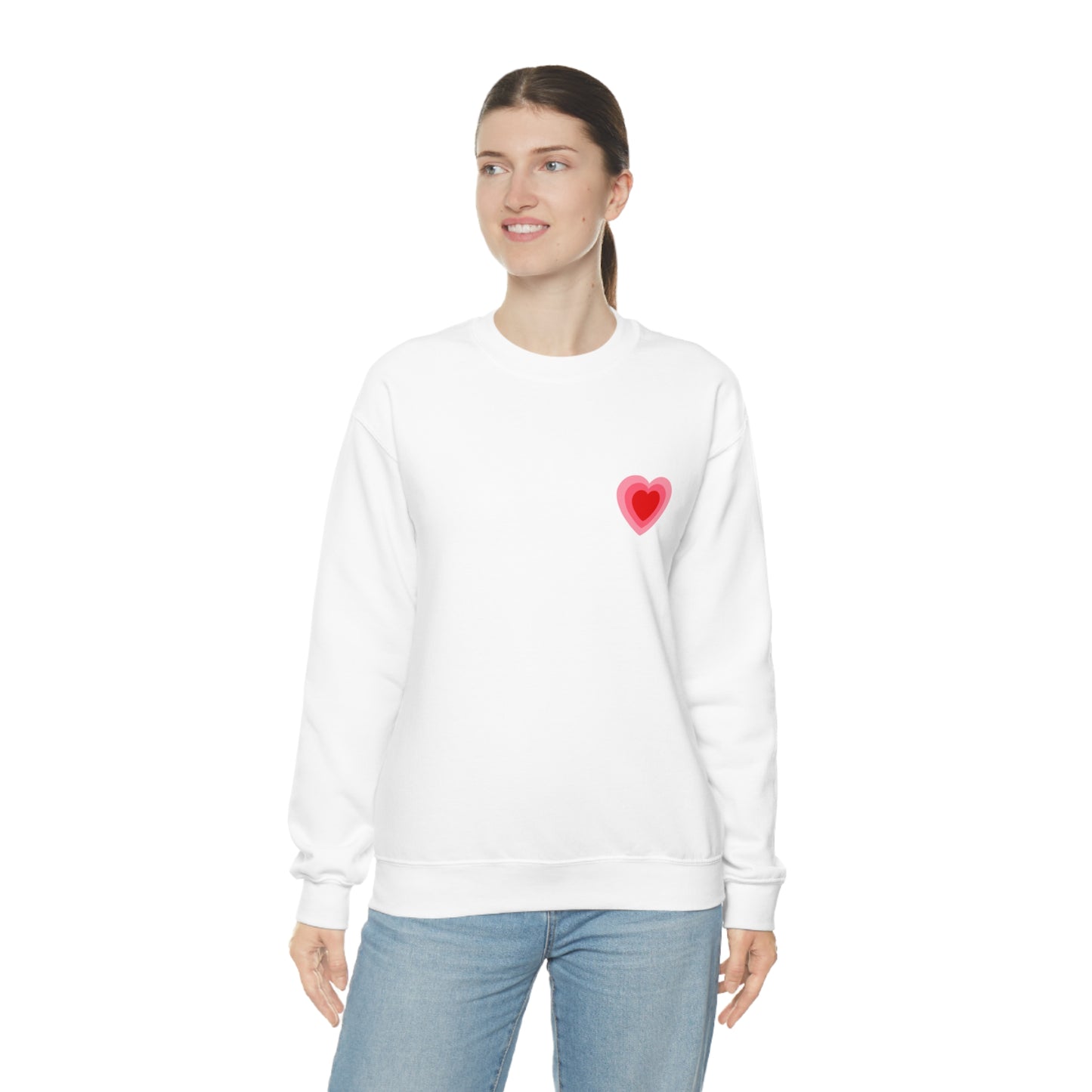 Heart Thick Thighs Love Vibes Valentines Day Unisex Heavy Blend Crewneck Sweatshirt Front/Back Print
