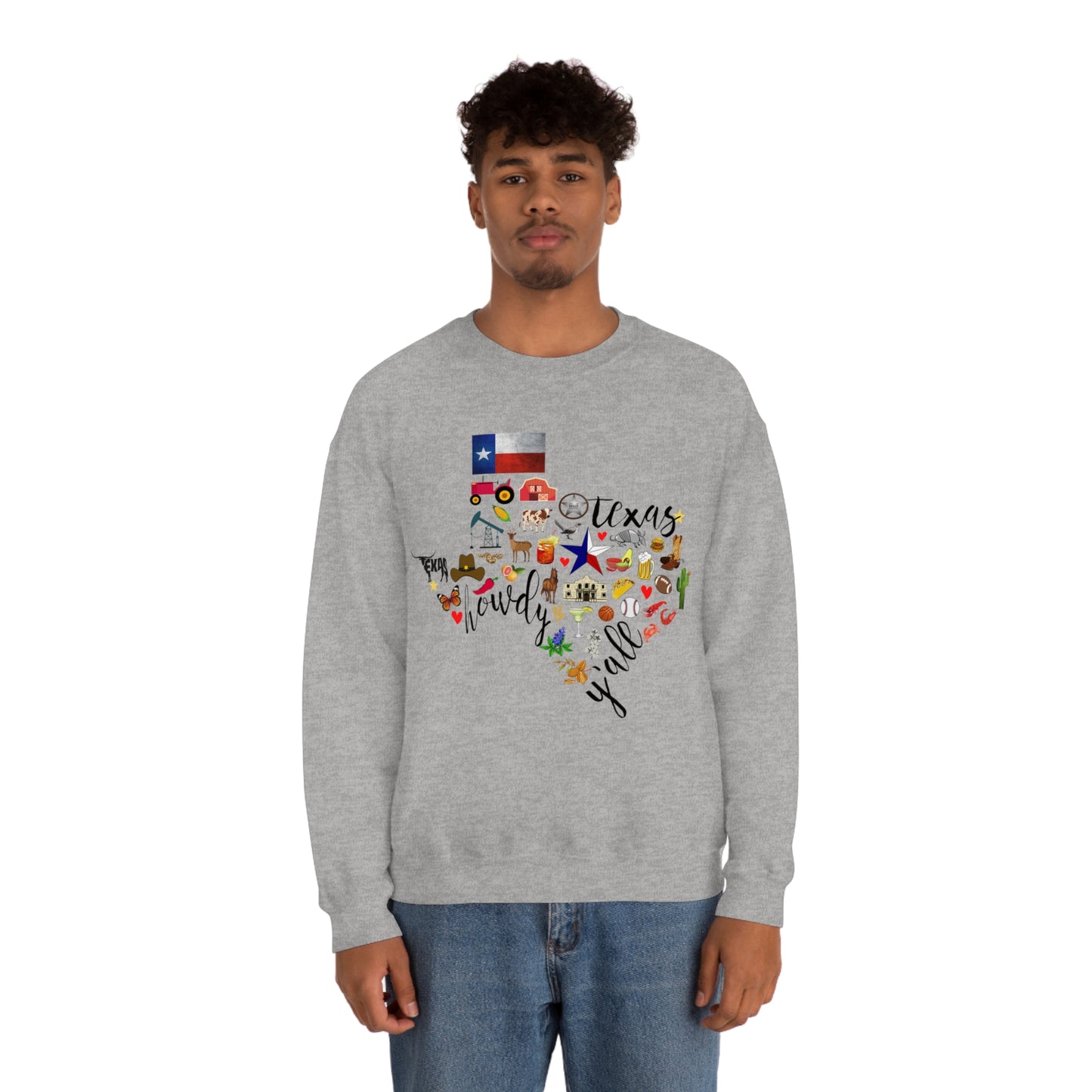 Texas Love Unisex Heavy Blend Crewneck Sweatshirt