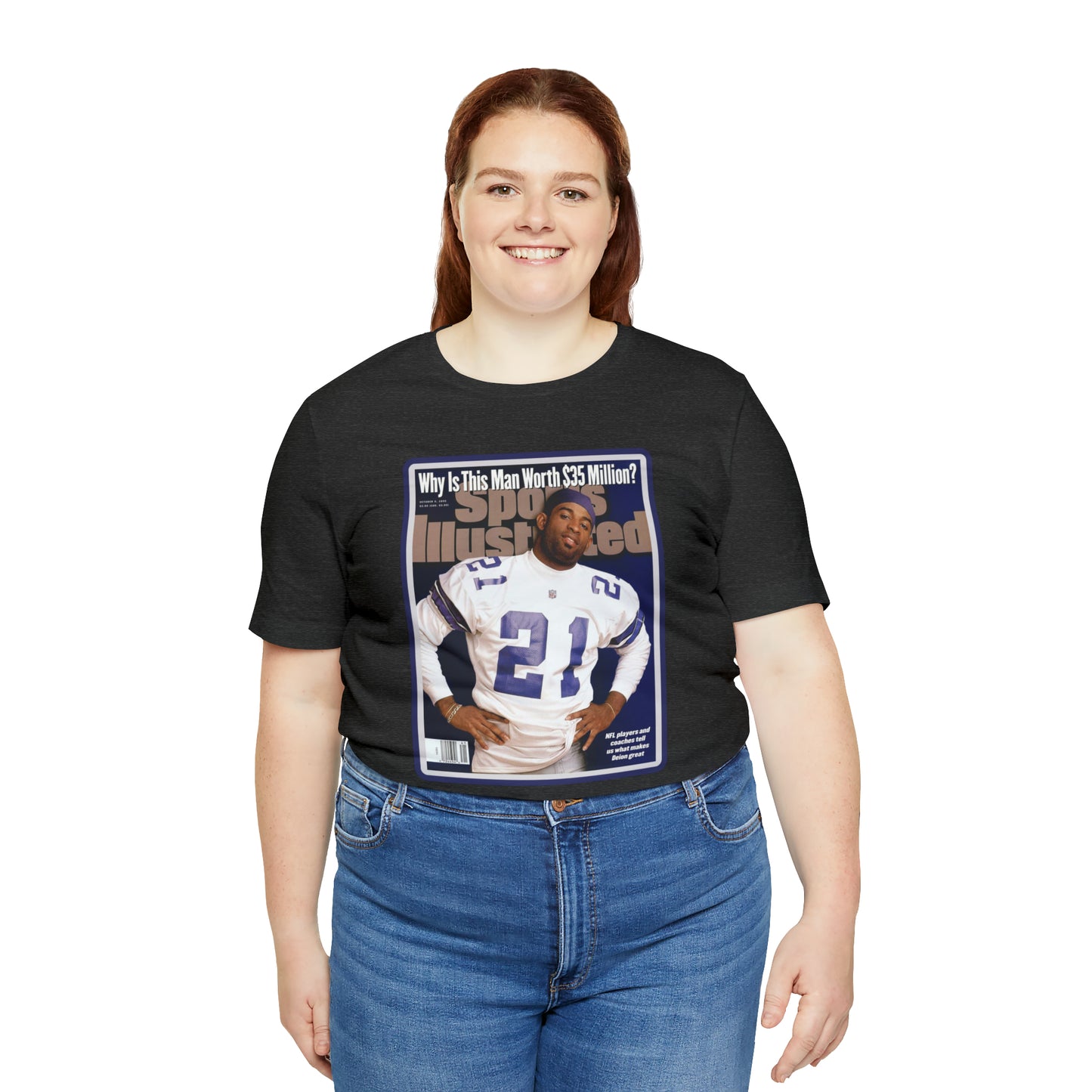 90s Throwback Dallas Cowboys Deion Sanders Sports Illustrated Magazine Unisex Jersey Short Sleeve Tee