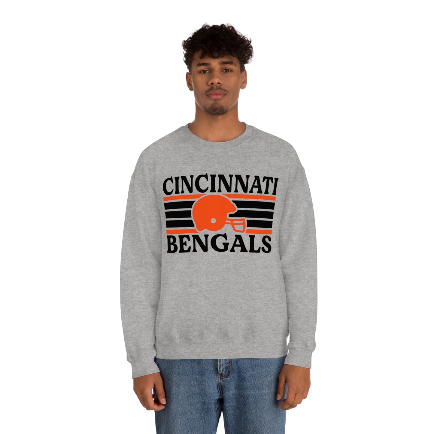 Retro Style Cincinnati Football Unisex Heavy Blend Crewneck Sweatshirt