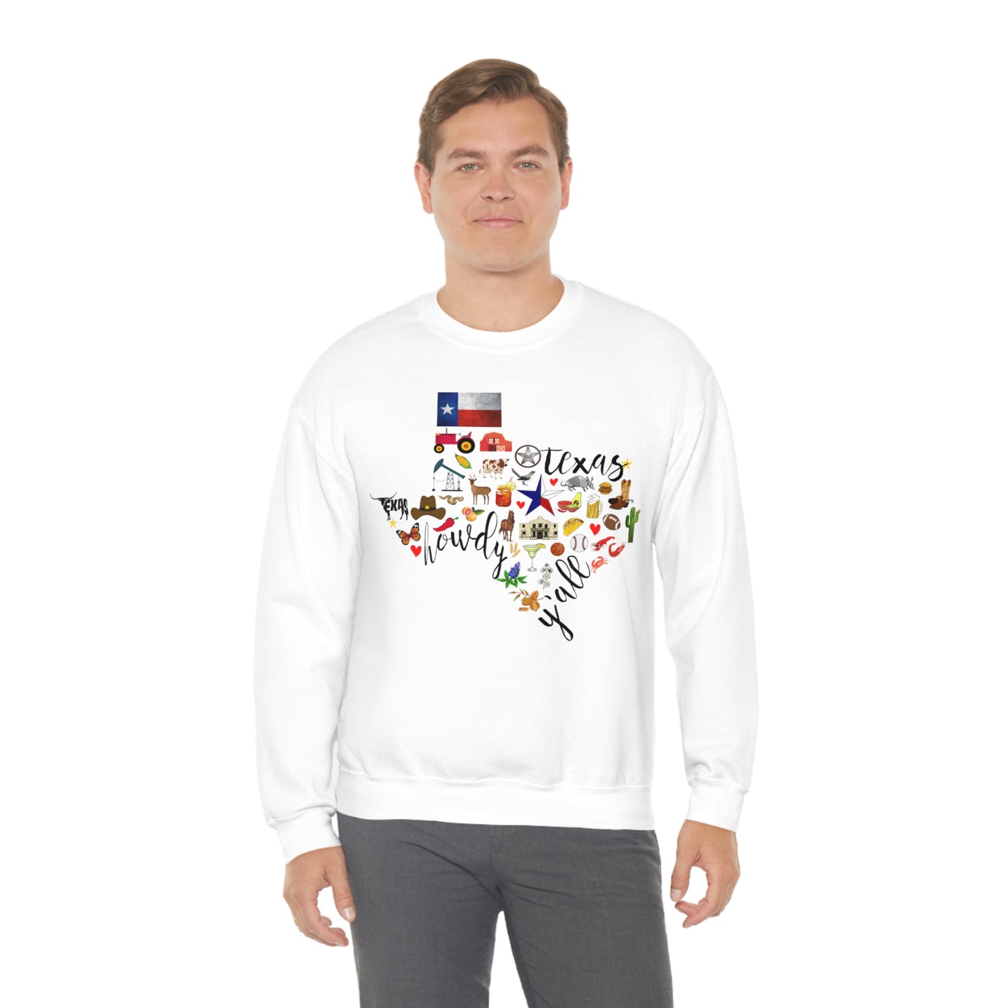Texas Love Unisex Heavy Blend Crewneck Sweatshirt