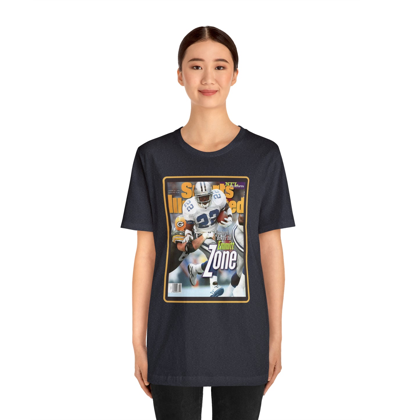 90s Throwback Dallas Cowboys Emmitt Smith Sports Illustrated Magazine Unisex Jersey Short Sleeve Tee