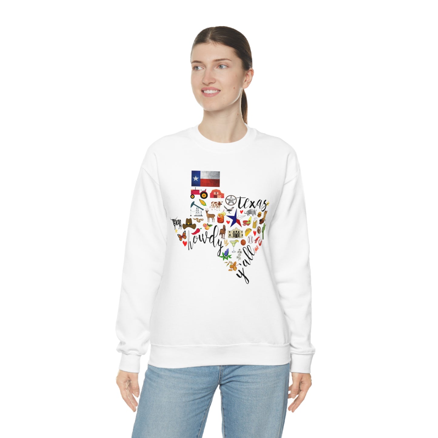 Texas Love Unisex Heavy Blend Crewneck Sweatshirt