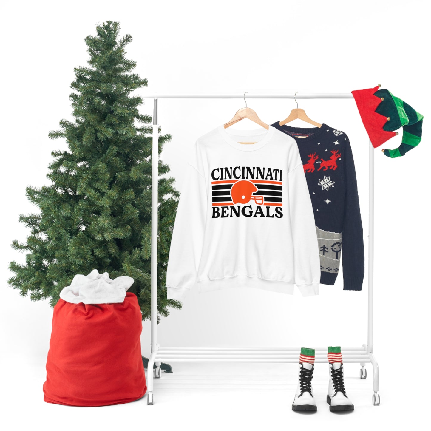 Retro Style Cincinnati Football Unisex Heavy Blend Crewneck Sweatshirt