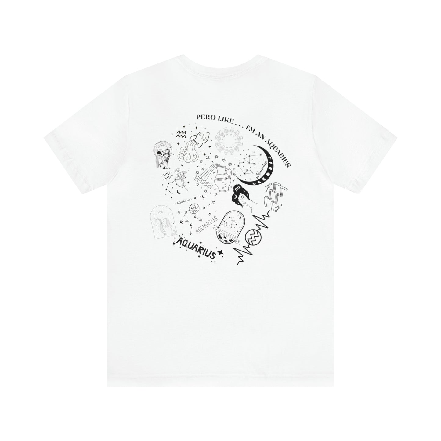 Zodiac Aquarius - Astrology Unisex Jersey Short Sleeve Tee Front/Back Print