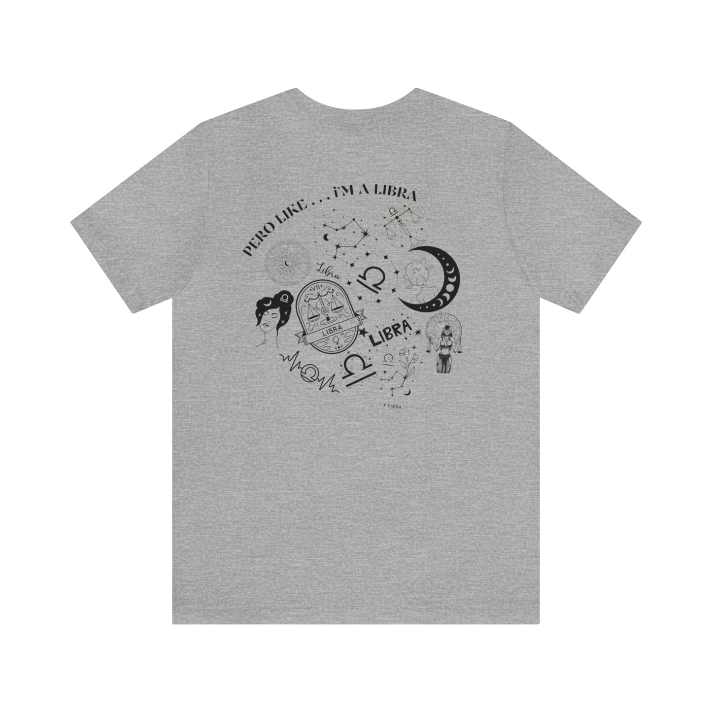 Zodiac Libra - Astrology Unisex Jersey Short Sleeve Tee Front/Back Print