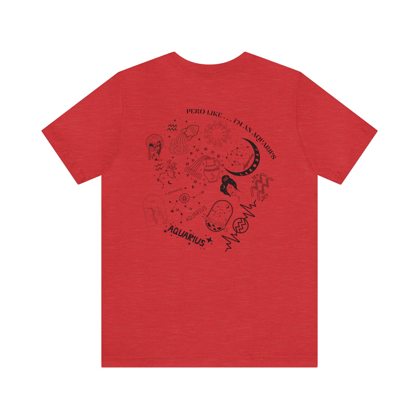 Zodiac Aquarius - Astrology Unisex Jersey Short Sleeve Tee Front/Back Print