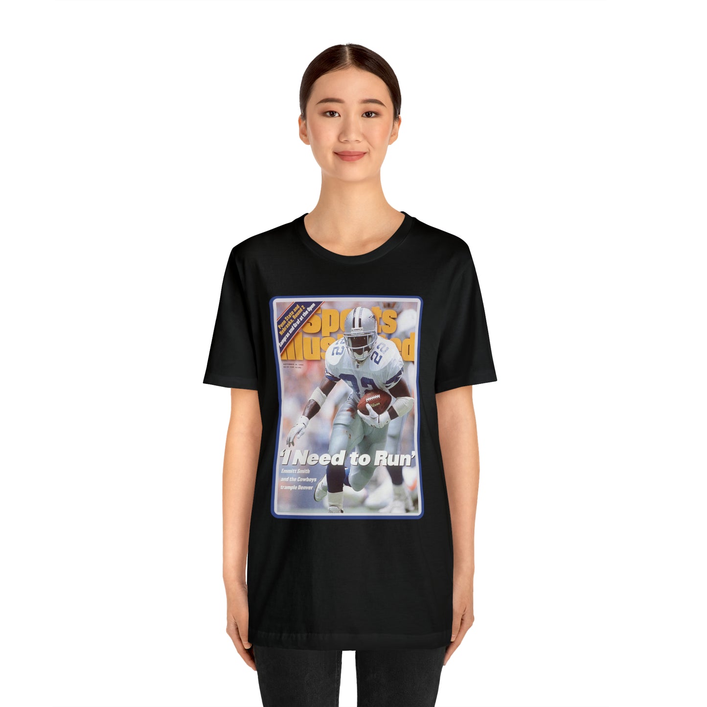 90s Throwback Dallas Cowboys Emmitt Smith v2 Sports Illustrated Magazine Unisex Jersey Short Sleeve Tee