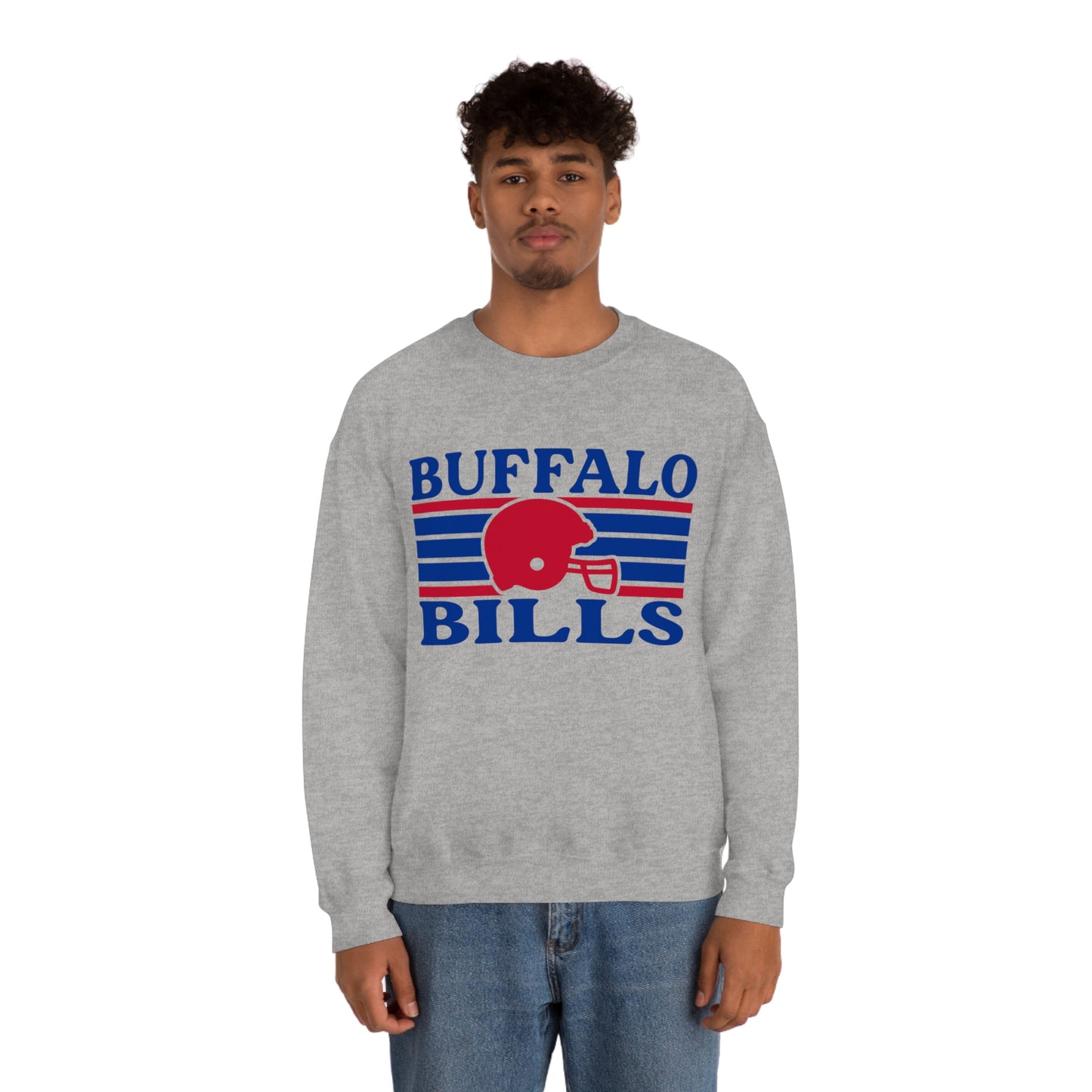 Retro Style Buffalo Football Unisex Heavy Blend Crewneck Sweatshirt