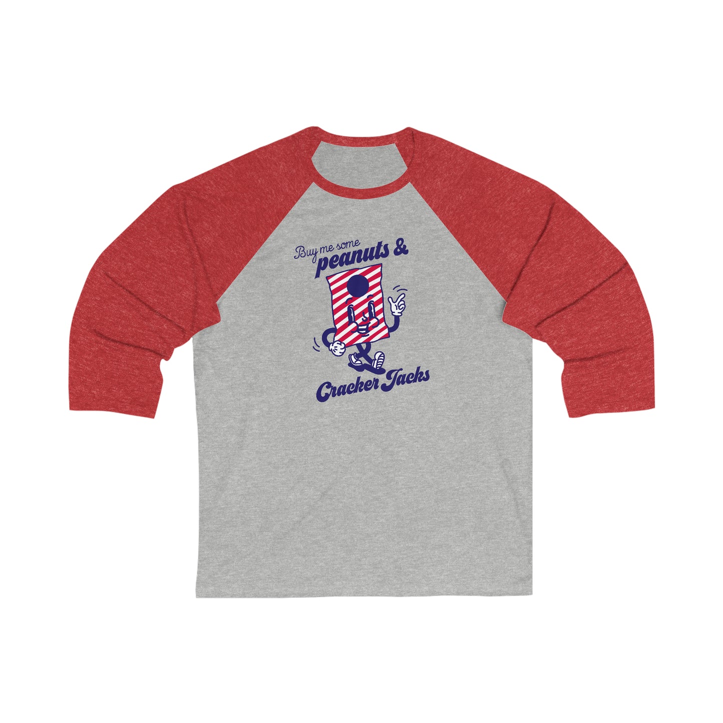 Retro Inspired Peanuts and Cracker Jacks Baseball Unisex Ringer Tee