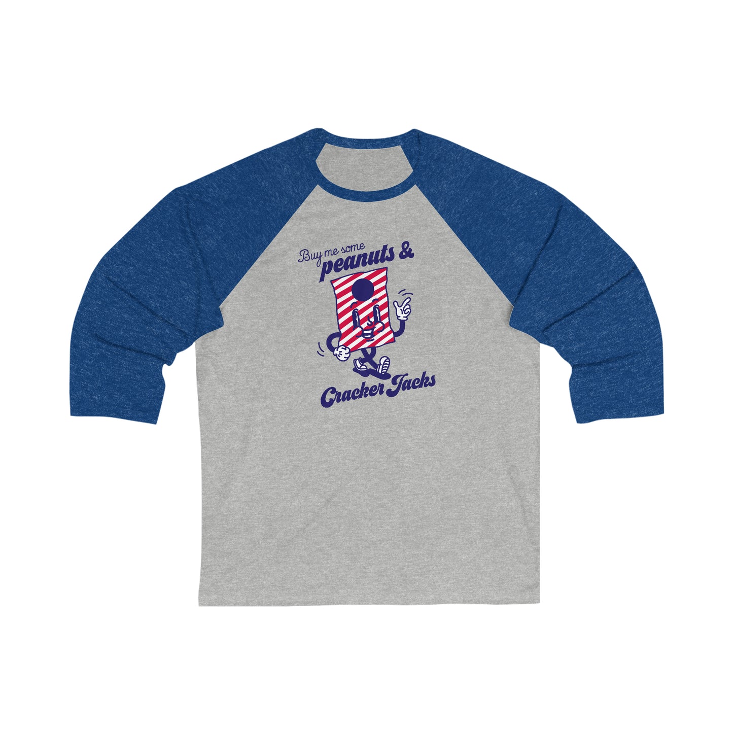 Retro Inspired Peanuts and Cracker Jacks Baseball Unisex Ringer Tee