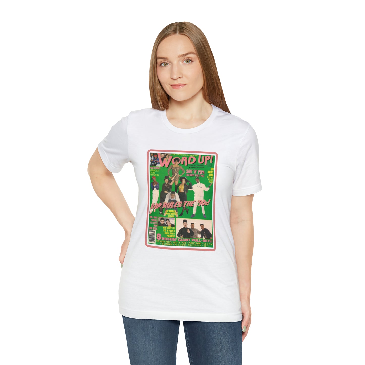 90s Throwback Word Up Magazine Unisex Jersey Short Sleeve Tee