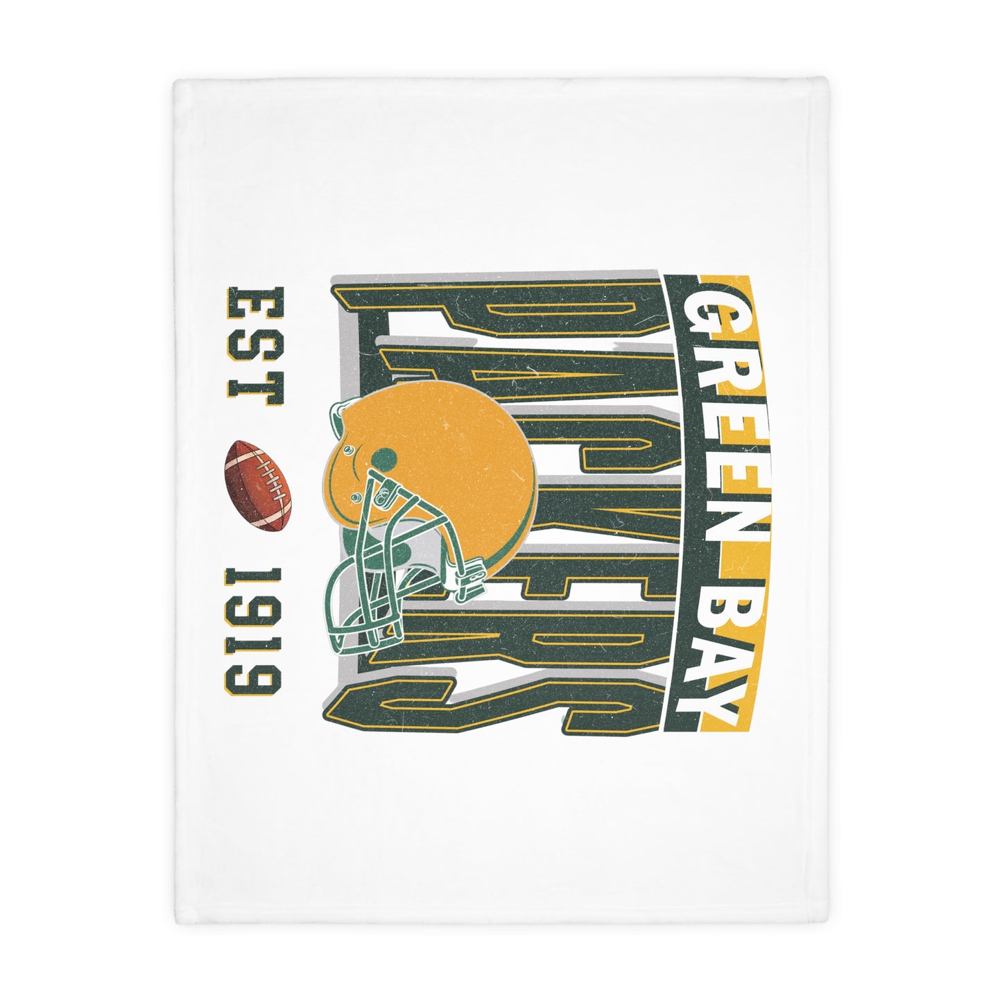 Green Bay Football Velveteen Minky Throw Blanket