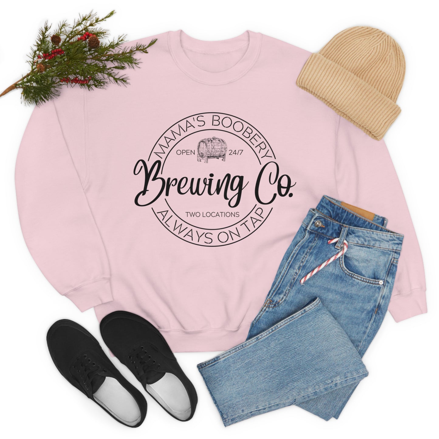 Moms Boobery Brewery Unisex DryBlend® Crewneck Sweatshirt