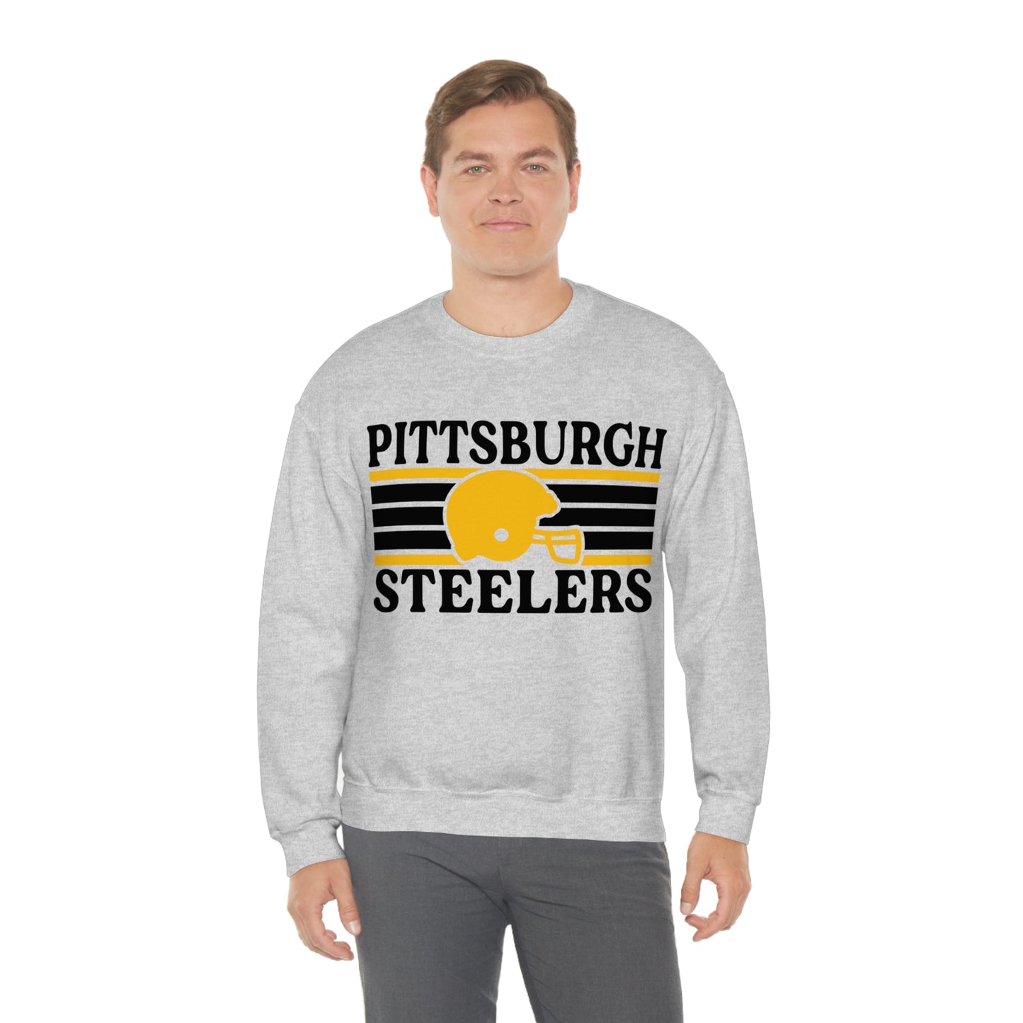 Retro Style Pittsburgh Football Unisex Heavy Blend Crewneck Sweatshirt