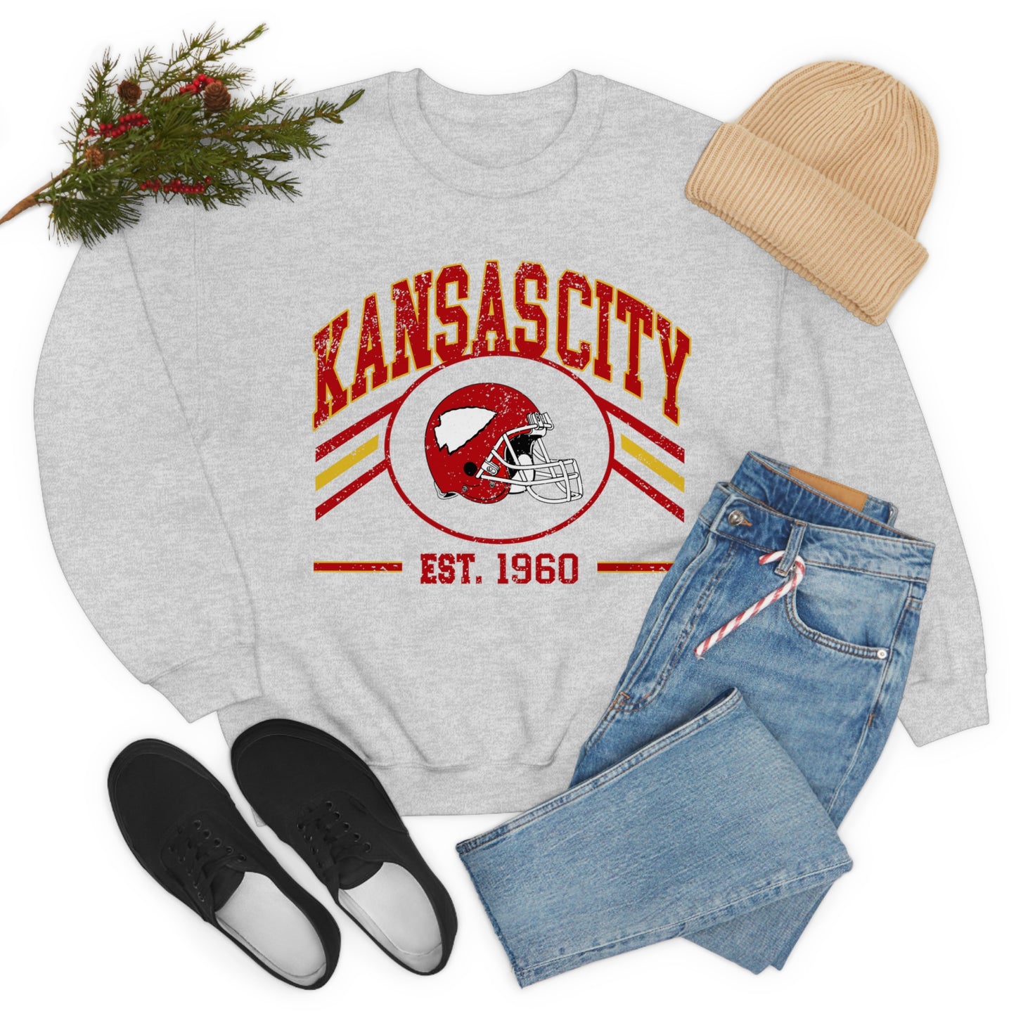 Kansas City Football Unisex Heavy Blend Crewneck Sweatshirt